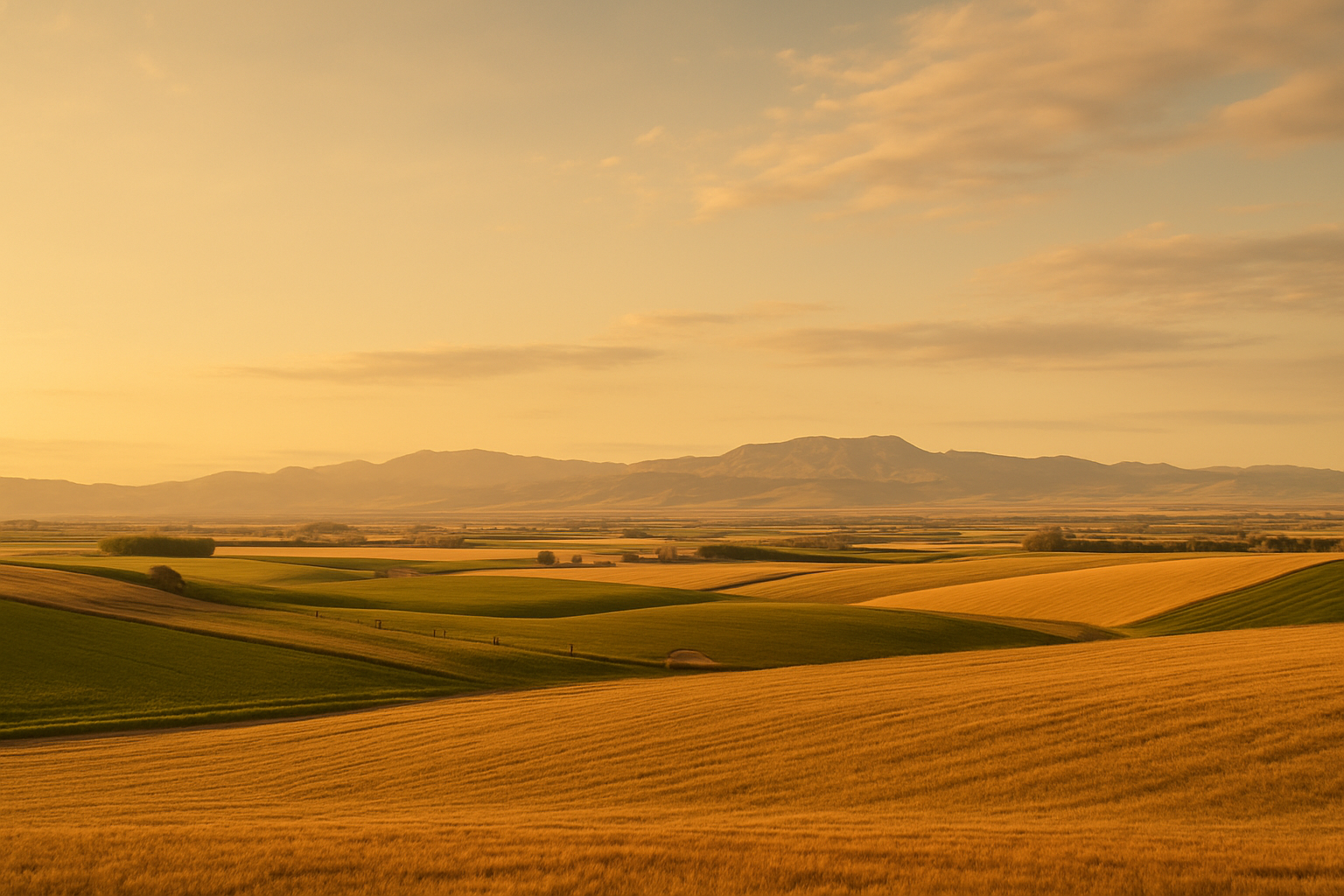 Golden hour over Idaho fields showcasing the natural beauty of the Treasure Valley